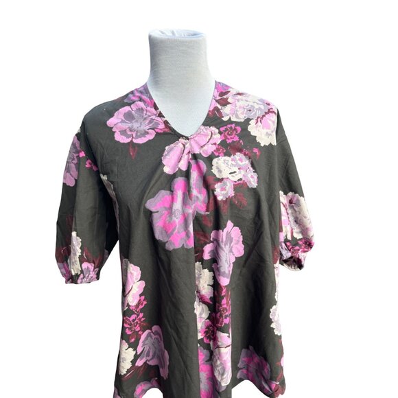 NWT Free People Maye Floral Puff Sleeve Cotton Poplin Tunic Top - Picture 4 of 7